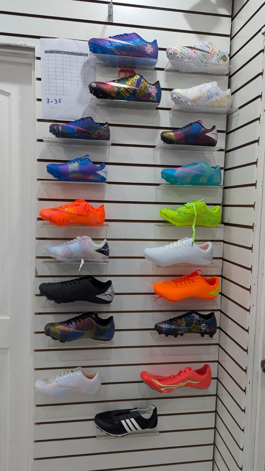 Football boots on display at Scotts Sports and Awards