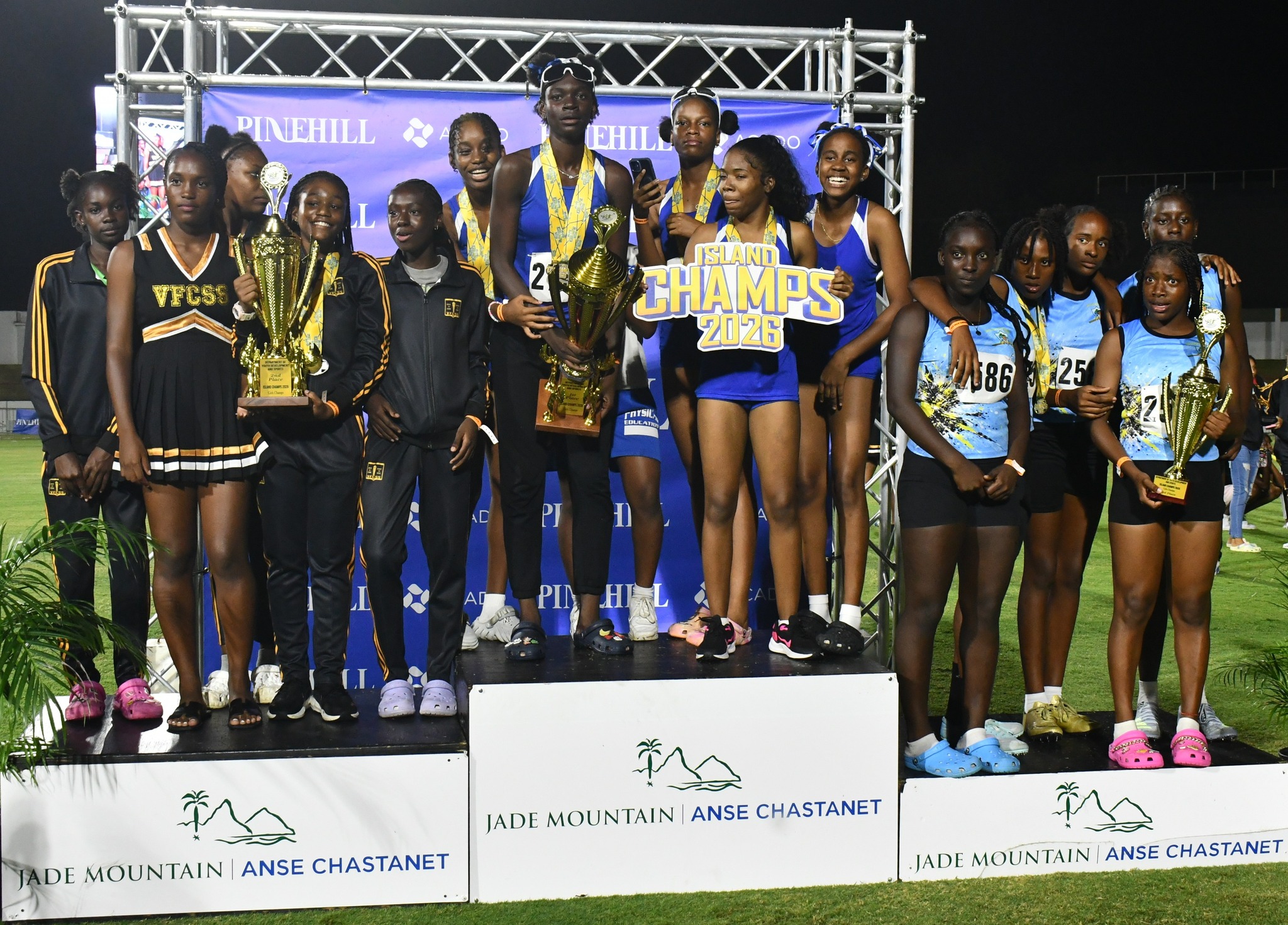 Winning team on the podium
